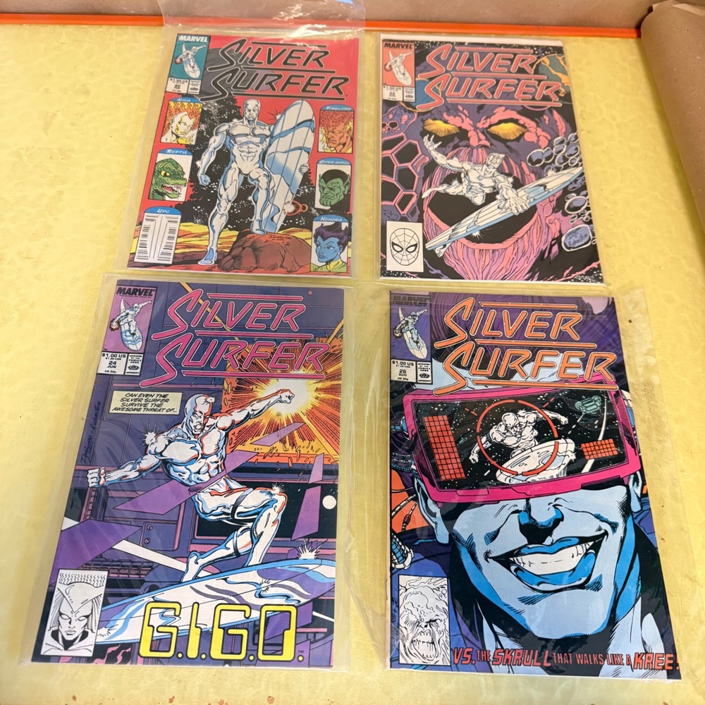 Silver Surfer Marvel Comic Lot Issues 20 22 24 26 1989 Copper Age Newstand